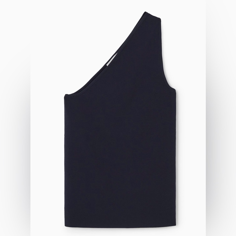 COS One-Shoulder Black Tank Top